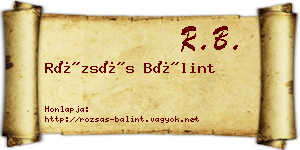 Rózsás Bálint névjegykártya
